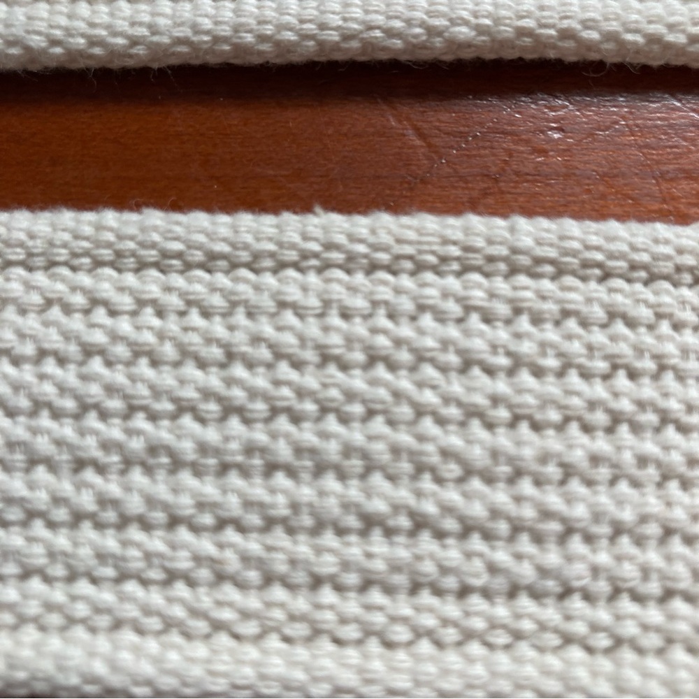 Woven Cotton Web Belt Cream Square Buckle UNISEX Men Women Waist 26 Inches - Picture 7 of 11